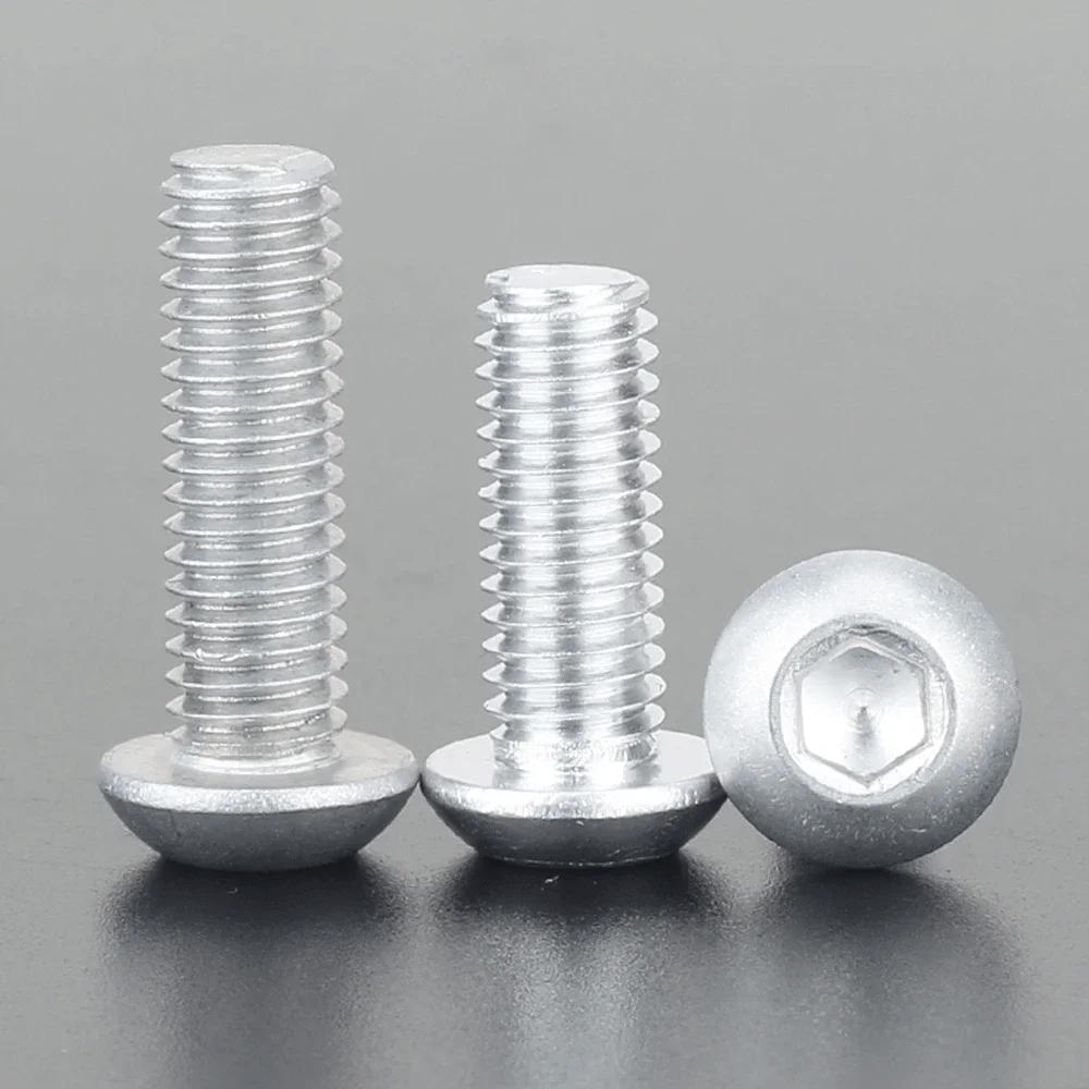 Description Picture 4 of itemM2M4M6x4/5/6/8/10/12/14/16mm 6063 Aluminum Alloy Button Head Screw Bolts Hex Socket for Model Aircraft Car DIY