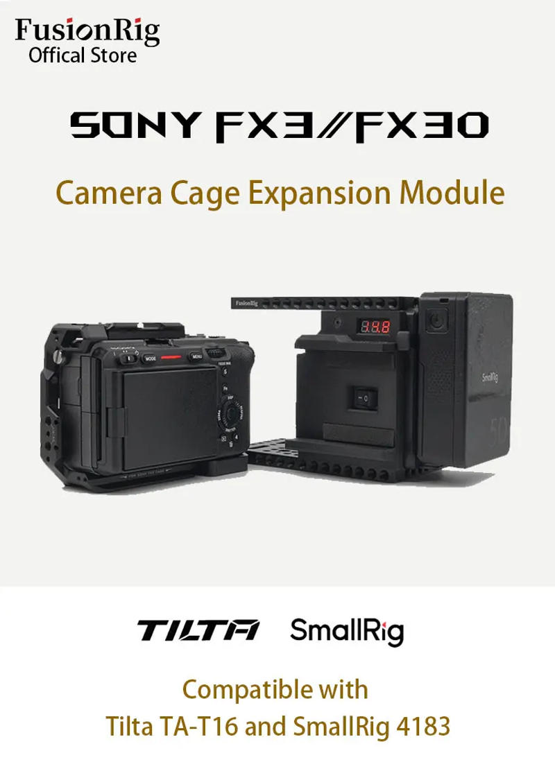 Description Picture 2 of itemFusionRig For Sony FX3/FX30 Camera Cage Expansion Module cineback
