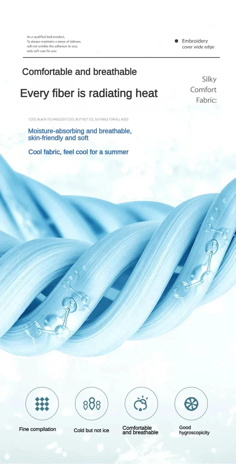 Description Picture 6 of itemKorean version lace solid color bed skirt three piece set, skin friendly double-layer bed cover, non slip bed cover