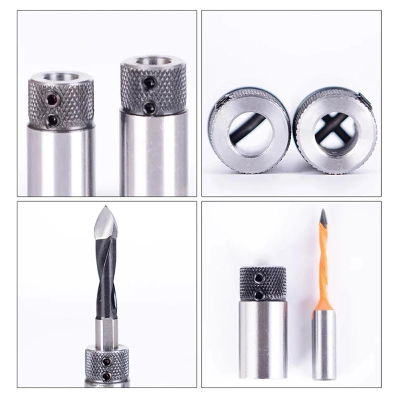 Description Picture 6 of itemSockets Woodworking Drill Row Cross Sleeve Clamp Drill Base Tungsten Steel Drilling Rig Collet Chuck Power Tool Workshop Parts