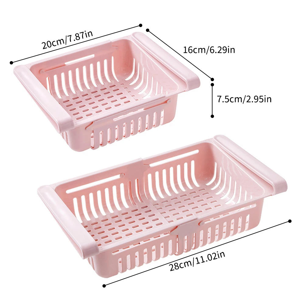 Description Picture 3 of itemKitchen Fruit Food Storage Box Plastic Fridge Organizer Slide Under Shelf Drawer Box Rack Holder Refrigerator Storage Containers