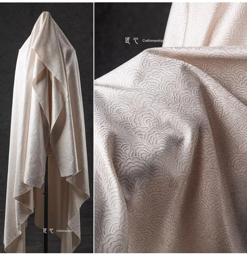 Description Picture 2 of itemJacquard Fabric Water Patterned Woven Brocade Dark Patterned Shirt Tang Clothing Designer Cloth Diy Sewing Meters Material