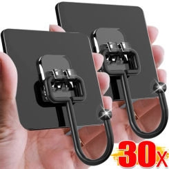 30/1Pcs Self Adhesive Hooks Multi-Purpose Door Wall Hanging Hook Kitchen Bathroom Storage Strong Sticky Hooks Towel Coat Holders