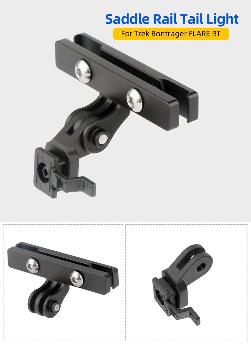 Description Picture 3 of itemBicycle Saddle Light Mount For Trek Bontrager Headlight Taillight Bracket Angle Adjustable Bike Seatpost Rail Rear Light Holder
