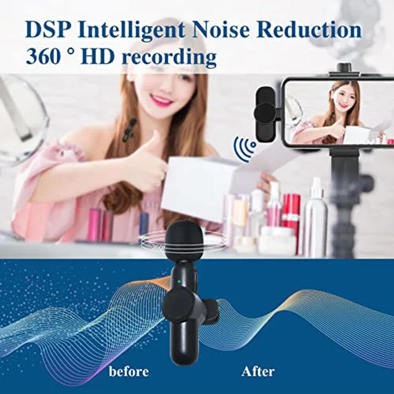 Description Picture 4 of item2.4G Wireless Lavalier Microphone Noise Cancelling Audio Video Recording for IPhone/iPad/Android/Iconic Brand/Samsung Live Game Mic
