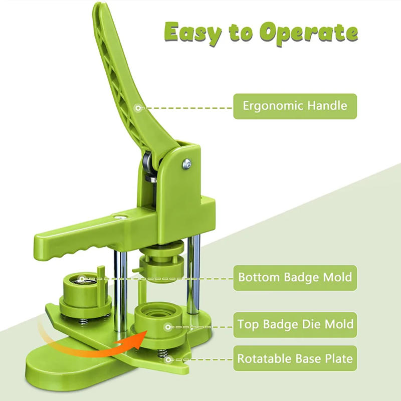 Description Picture 6 of item25-58MM Badges Button Maker Machine, DIY Pin Making Badge Press with 100-500Pcs Button Parts+Circle Cutter,Fridge Magnet Machine