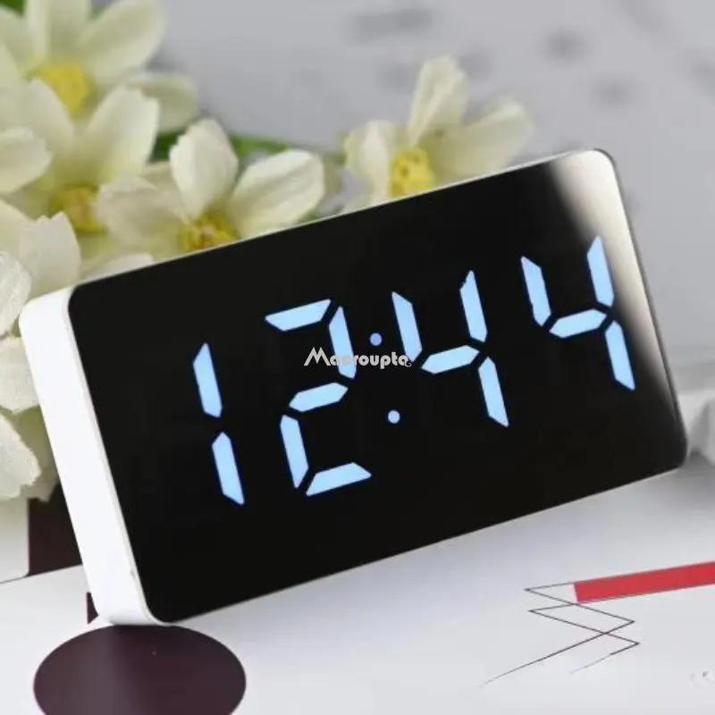 Description Picture 6 of itemMirror Table Clock Multifunctional Digital Alarm Snooze Display Time Night LED Light Desk Desktop Home Decor Gifts for Children
