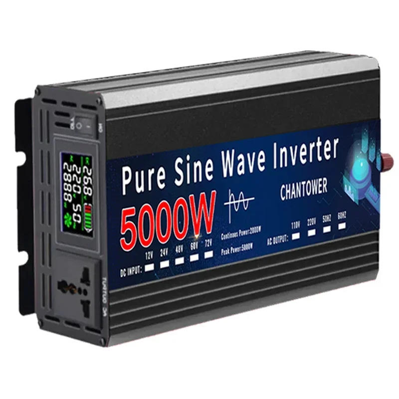 Description Picture 3 of itemInverter 5000W Pure Sine Wave DC 12v To AC 220v 2000W 3000W 4000W 5000W 50HZ Portable Power Voltage Converter Car Solar Inverter