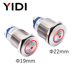 19mm 22mm Waterproof Loud LED Light Flash Buzzer Switch Stainless Steel 12V 24V 220V Indicator Red Lamp Alarm Warning Buzzer