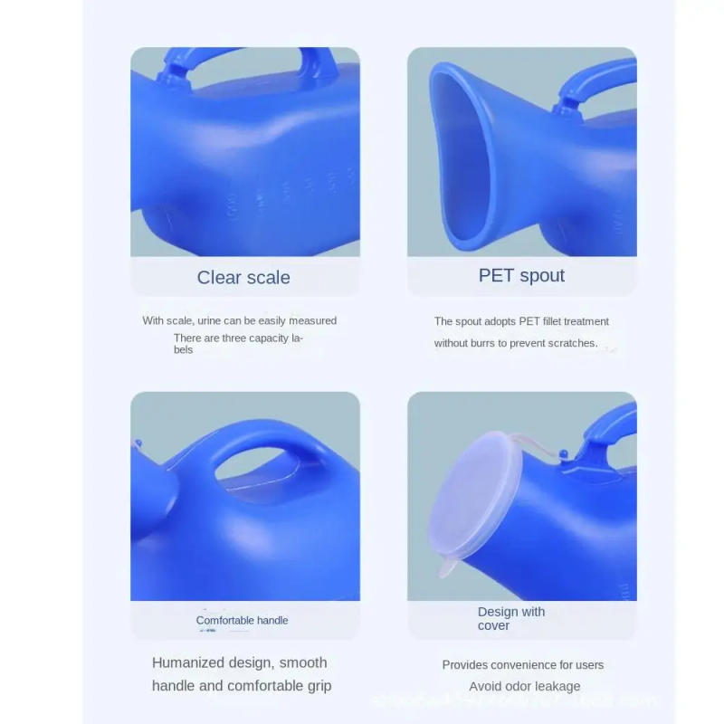 Description Picture 4 of itemPortable Night Toilet Urinal Large Capacity Mobile Urinal 1200ml Pe Handle Urinal Storage Adults