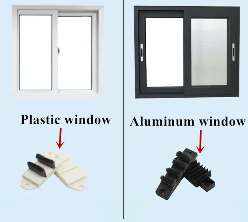 Description Picture 4 of item2pcs Sliding door sealing strip Dust stopper Window slot sealer up and down track rubber buffer block with brush window Hardware
