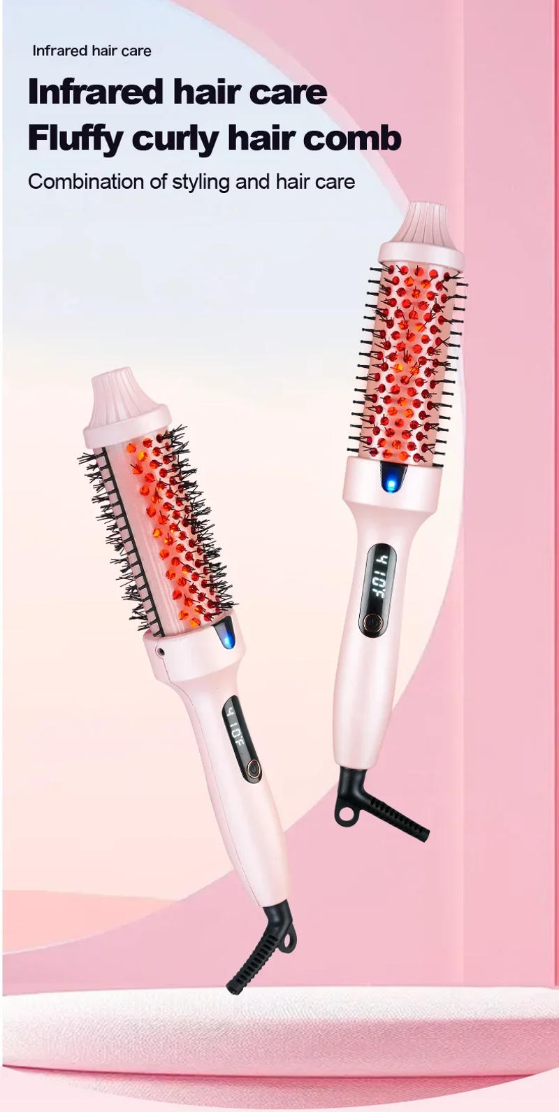 Description Picture 2 of itemNegative Ion 1.5 Inch Thermal Heat Brush Heated Round Brush Hair Straightener Curling Hair Dryer Hot Comb Infrared Curling Iron