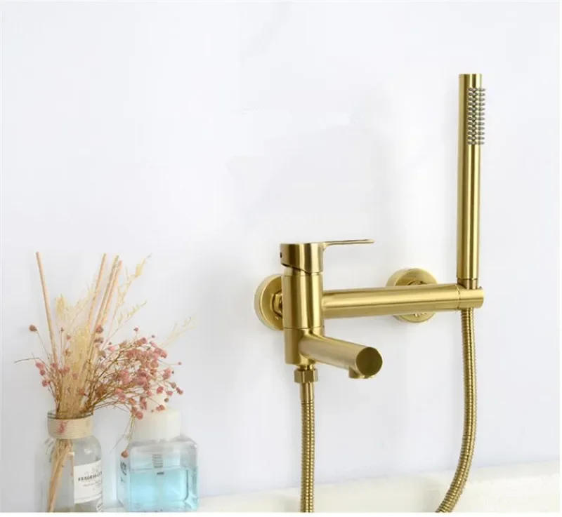 Description Picture 4 of itemBathtub Shower Set Wall Mounted Brushed Gold Rotatable ,Bidet Faucet  Bathroom Bath & Mixer Tap Brass