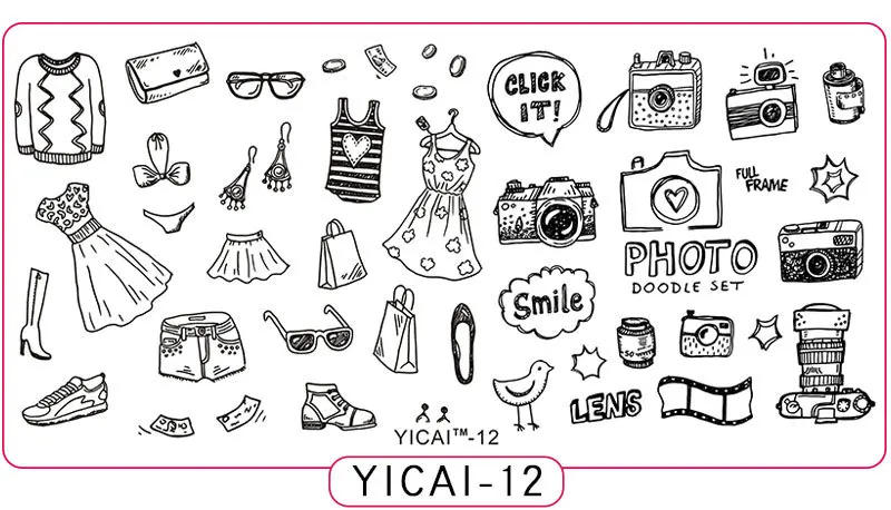 Description Picture 3 of itemLace Nail Stamping Plates Geometric Flower Leaves Cat Bird Nail Art Stamp Templates Polish Printing Stencils Manicure Tools