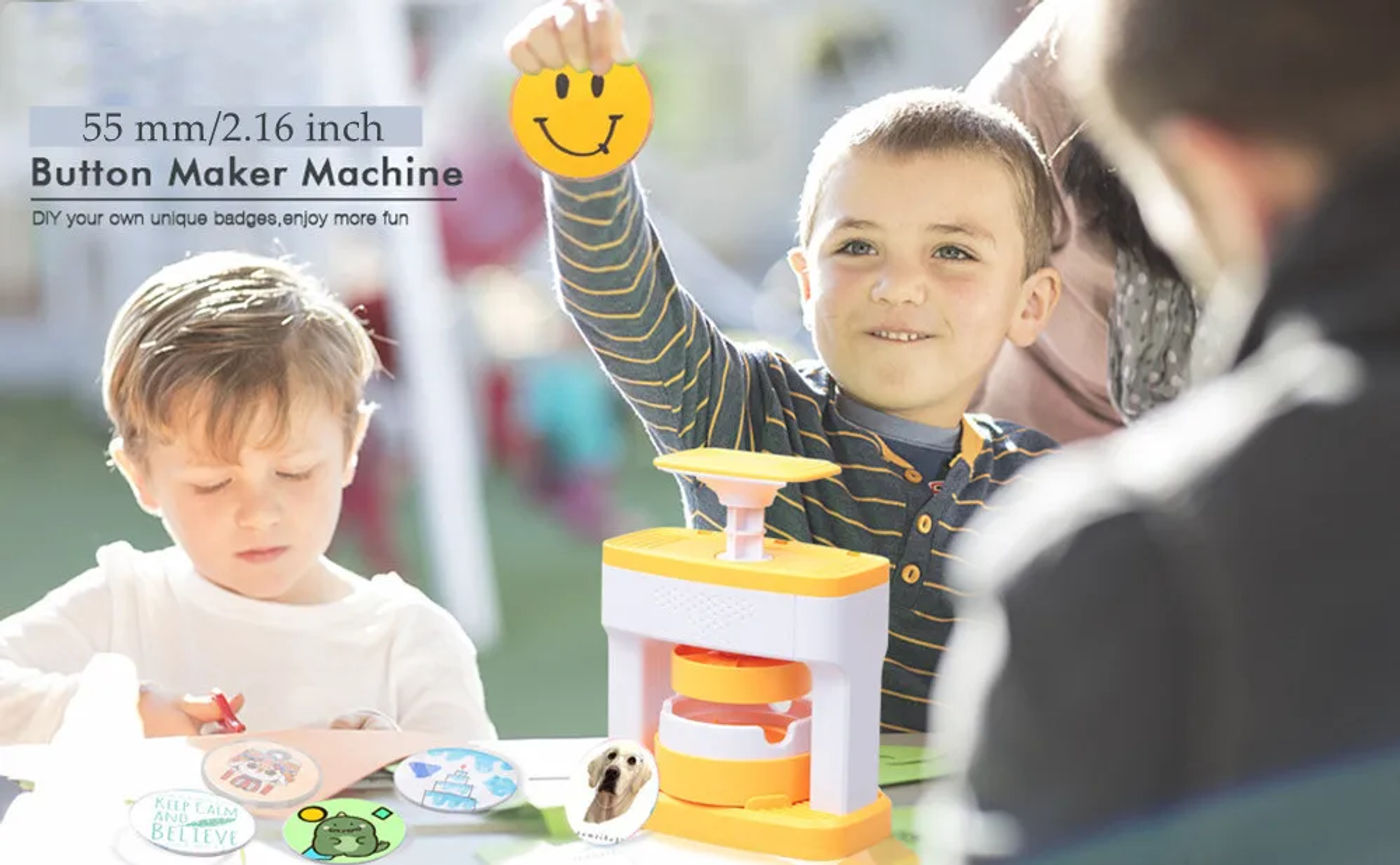 Description Picture 2 of item55MM Newest Badge Maker Machine Installation-Free, for DIY Pin Button Press Badges Maker Machine with 48Pcs Button+Circle Cutter