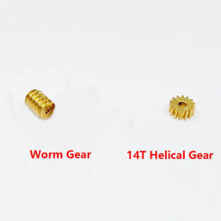 1PC 0.3 Modulus Copper Worm Gear / 14T Teeth Brass Helical Gear Copper Transimission Gear 1mm 1.5mm Motor Shaft Hole