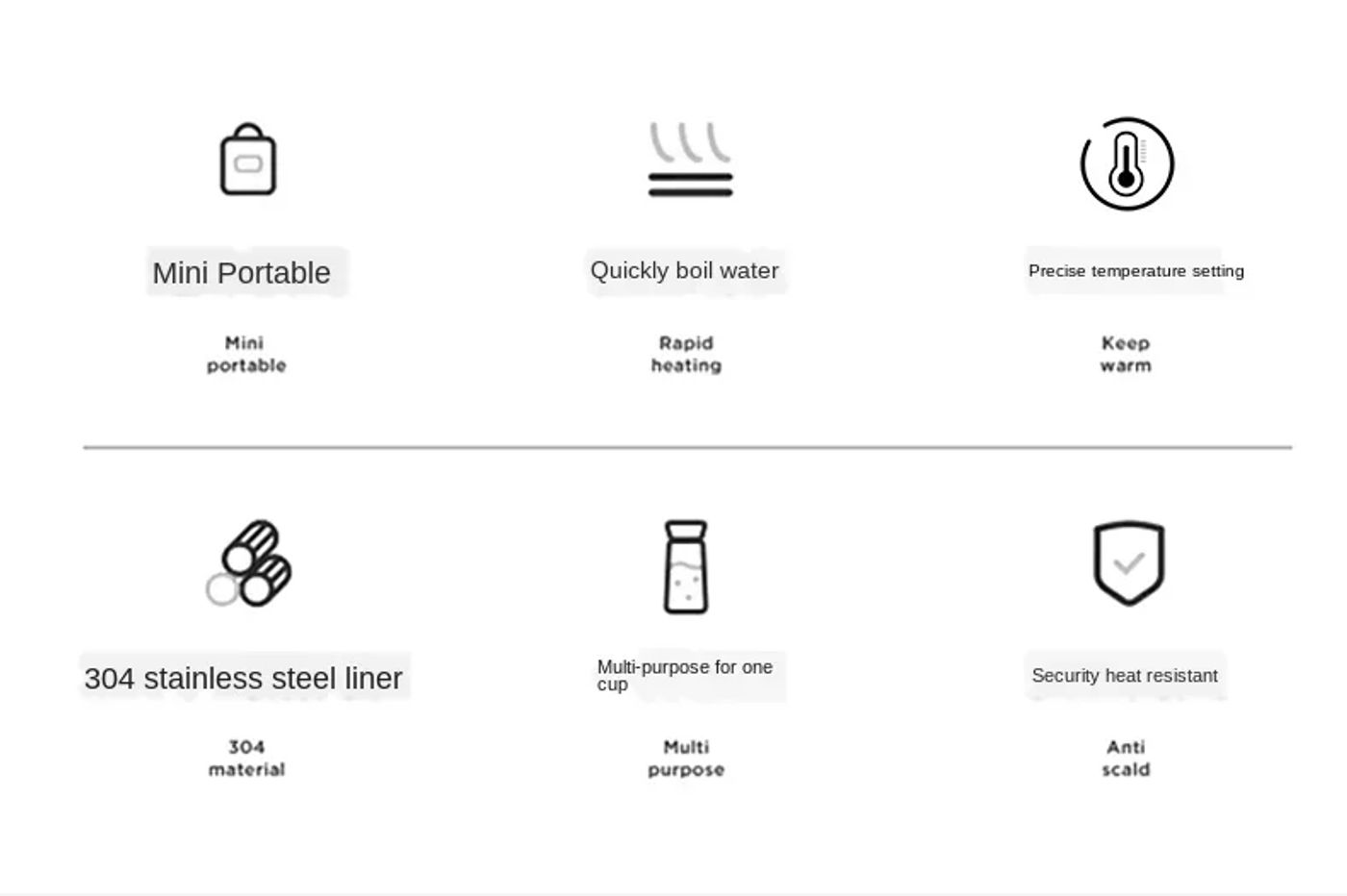 Description Picture 5 of item220V portable electric hot water bottle kettle travel pot heating health cup stainless steel small mini water cup