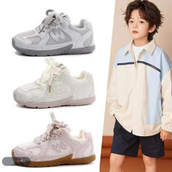 Boys Girls Tennis Shoes Children Classic Breathable Sneakers Kids Non-Slip Fashion Casual Flats Pink Silver White Training Shoes