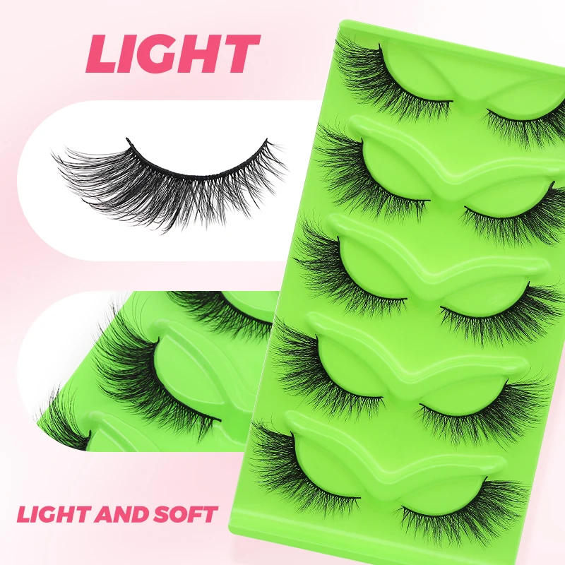 Description Picture 4 of itemCat Eye Lashes 5 Pairs Faux Mink Eyelashes Natural long Winged End Eye Elongated Eyelashes Fake Lashes Makeup False Eyelashes