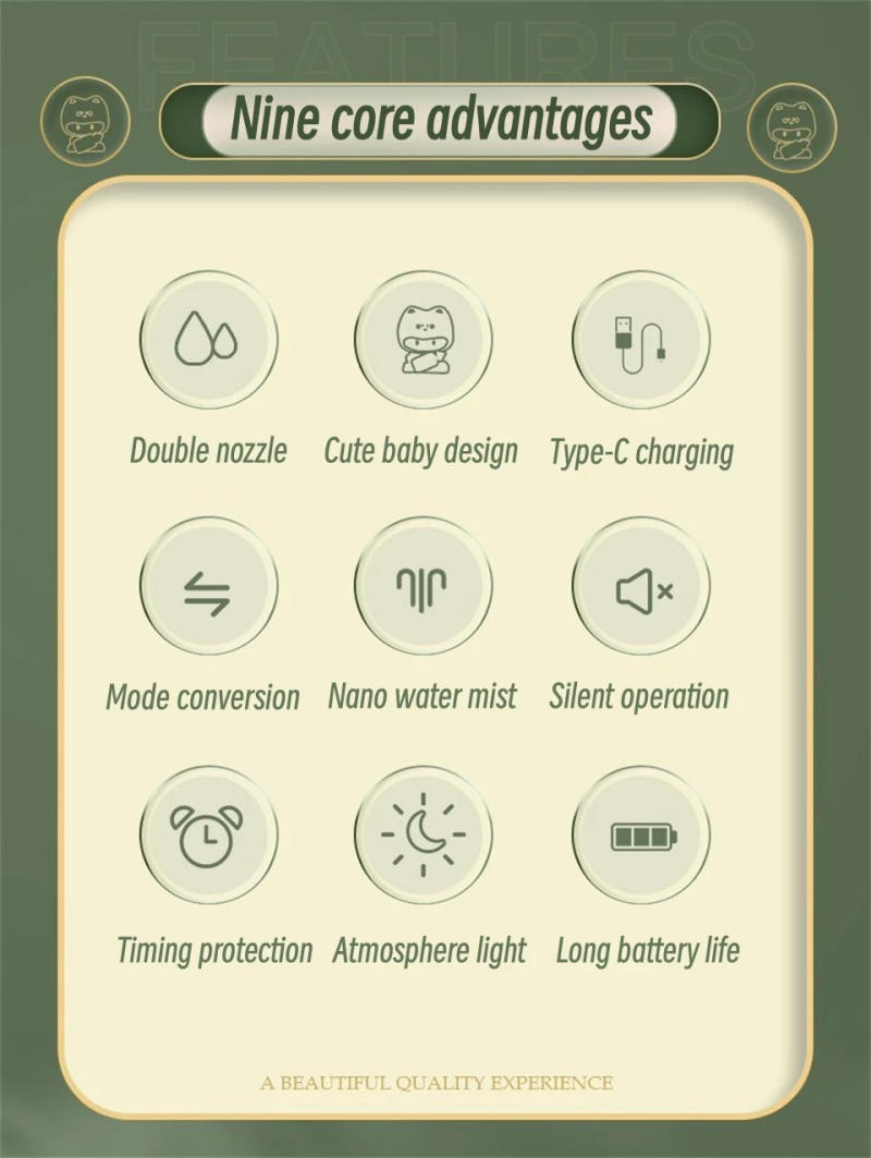 Description Picture 3 of item500ML Mini Cute Air Humidifier Essential Oil Humidificadores Home Bedroom Aroma Diffuser Cool Mist Maker