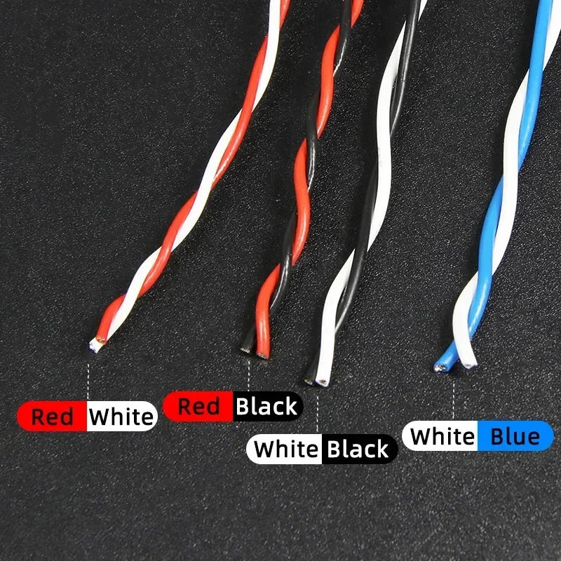 Description Picture 4 of item2~10m AFS200 PTFE Wire 2pins 26/25/24/22/20/18/17/15/13AWG High Temperature DIY FEP Twised Pair Electronic Signal Copper Cable