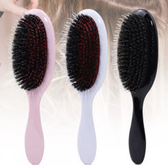 1Pc Oval Boar Bristle & Nylon Hair Comb Mini Anti-static Hair Scalp Massage Comb Hairbrush Salon Hair Brush Styling Tool