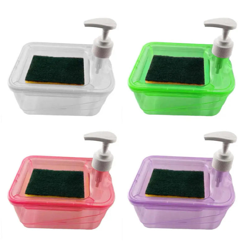 Description Picture 6 of item3in1 Soap Dispenser & Scrubber Holder with Sponge Plastic Hand Soap/Dish Soap Dispenser for Kitchen Bathroom