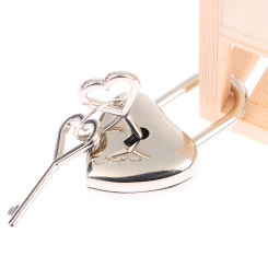 Sliver Heart Shape Padlock Mini Luggage Hardware Locks With Key Lock For Travel Wedding Jewelry Box Diary Book Suitcase