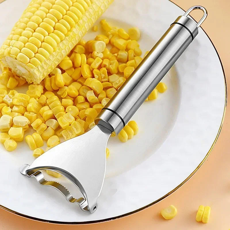 Description Picture 4 of itemCorn Stripper Stainless Steel Manual Corn Planer Cob Stripper Reusable Corn Peeler Thresher Kitchen Fruit Vegetable Gadget Tool