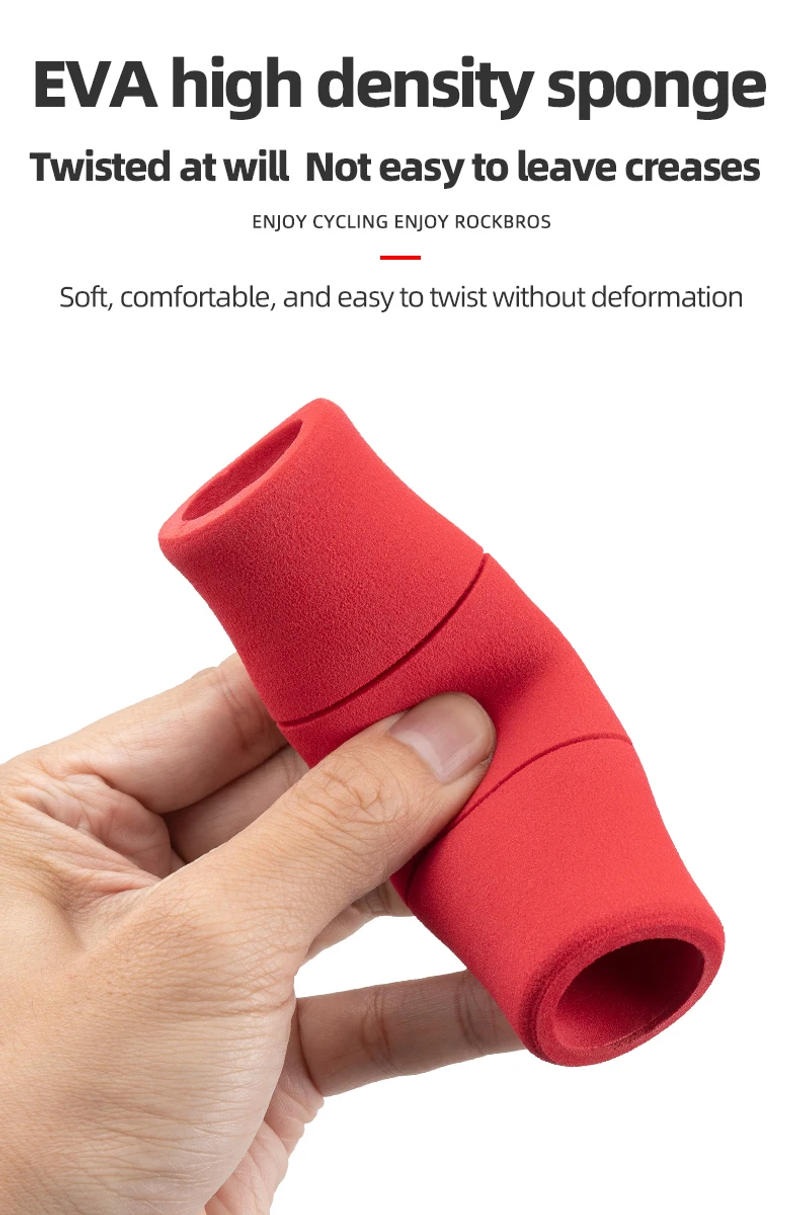 Description Picture 5 of itemROCKBROS Bamboo Joint Handlebar Grips EVA MTB Bike With Dust Plug Soft Ultralight Bicycle Handle Alloy Cycling Accessories