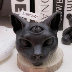 Ins Cat Head Candle Silicone Molds DIY Scented Candle Plaster Epoxy Resin Molds Chocolate Cake Baking Molds Home Decorations