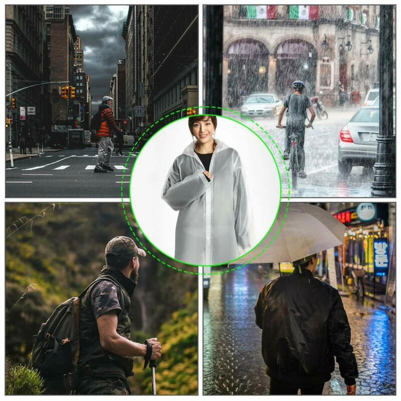 Description Picture 3 of itemDisposable Raincoat Adult Waterproof Rain Coat Hiking Camping Poncho Hood Raincoat Outdoor Travel Rain Wear