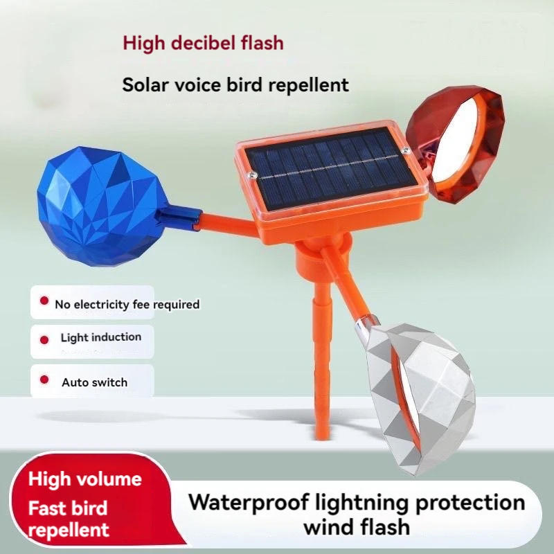 Description Picture 4 of itemSolar Bird Repeller Solar Energy Waterproof Bird Repelling Device 360° Rotating Reflector Farm Orchard Bird Scaring Device
