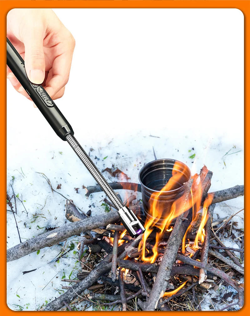 Description Picture 6 of item360° Outdoor Kitchen Lighter USB Rechargeable Portable Electronic Lighter Safety Lock Eco-friendly For Candles Gas Stove(No Gas)