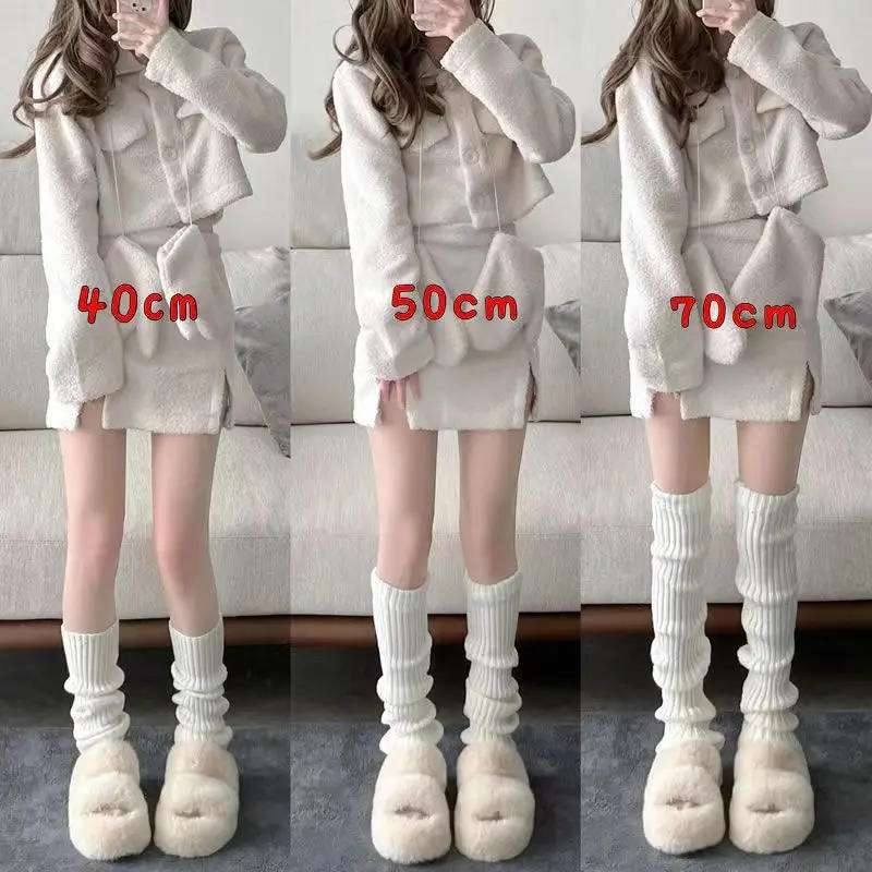 Description Picture 2 of itemLolita Leg Warmers Women Long Socks Wool Knitted Foot Cover Arm Warmer Y2K Autumn Winter Crochet Heap Socks Boot Cuffs Stockings