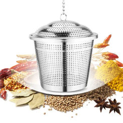 Tea Strainer Soup Taste Spice Box Kitchen Tool Stainless Steel Seasonings Seperation Basket Filter Colander Strainer