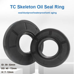 ID 30mm - 32mm OD 40mm - 72mm Height 7mm - 12mm TC Skeleton Oil Seal Rings NBR Double Lip Sealing Gasket For Rotation Shaft