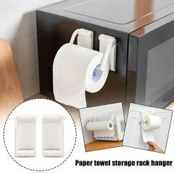 Magnetic Household Paper Towel Holder Kitchen Paper Roll Holder Punch-free Dishcloth Hanger Cling Film Storage Rack