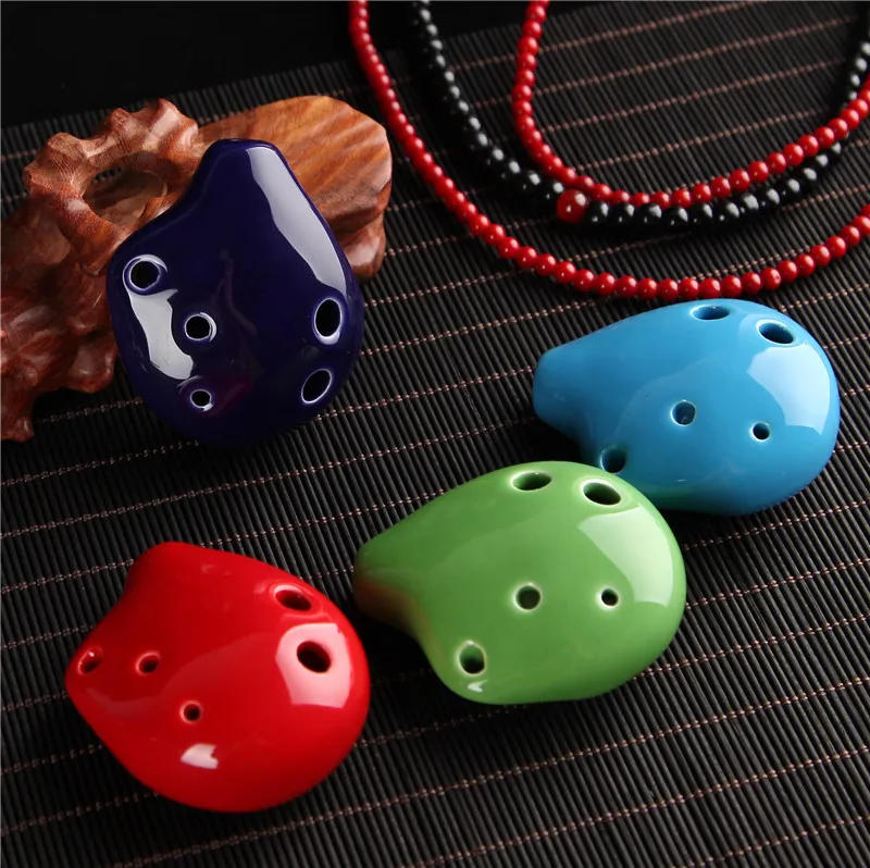 Description Picture 2 of item1 PCs Small Flute Color Ocarina Mini Instrument 6 Holes Musical Instruments for Children Soprano Kids Toys Woodwind Sports