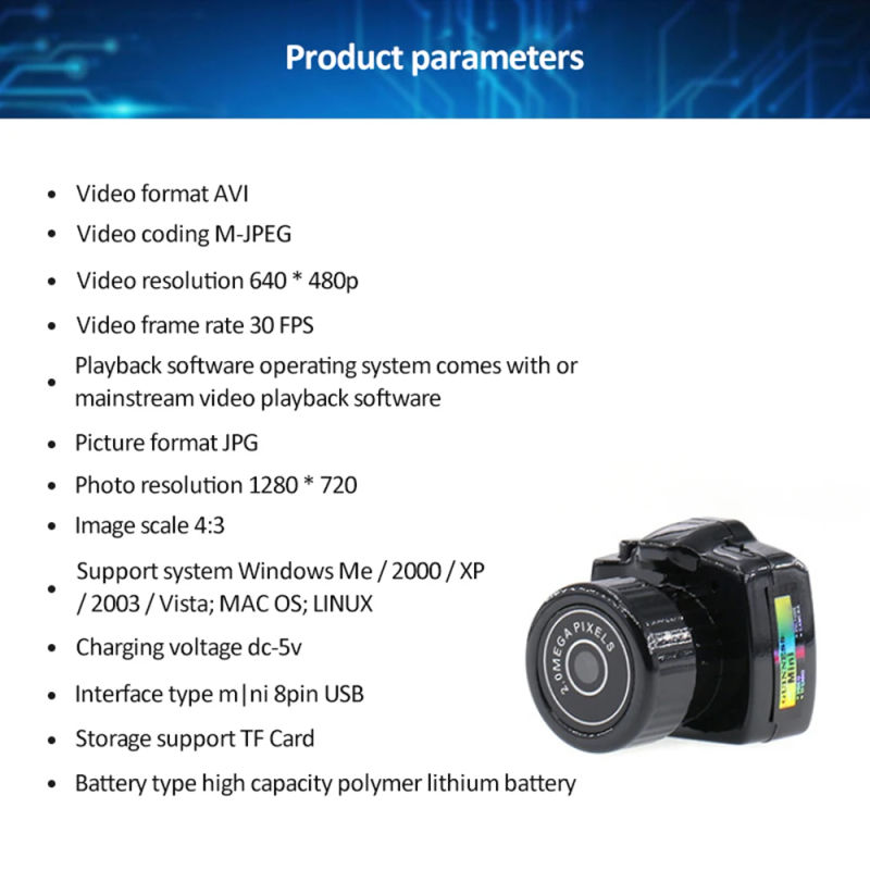 Description Picture 2 of itemMini Camera HD Video Audio Recorder Webcam Camcorder Small DV DVR Security Micro Cam With Mic for Home and Office