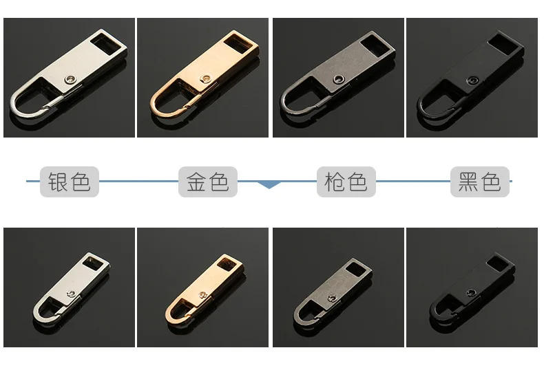Description Picture 5 of item5PCS Detachable Zipper Puller Luggage Backpack Jacket Clothes Metal Zipper Universal Replacement Tab Zippers Head DIY Sewing