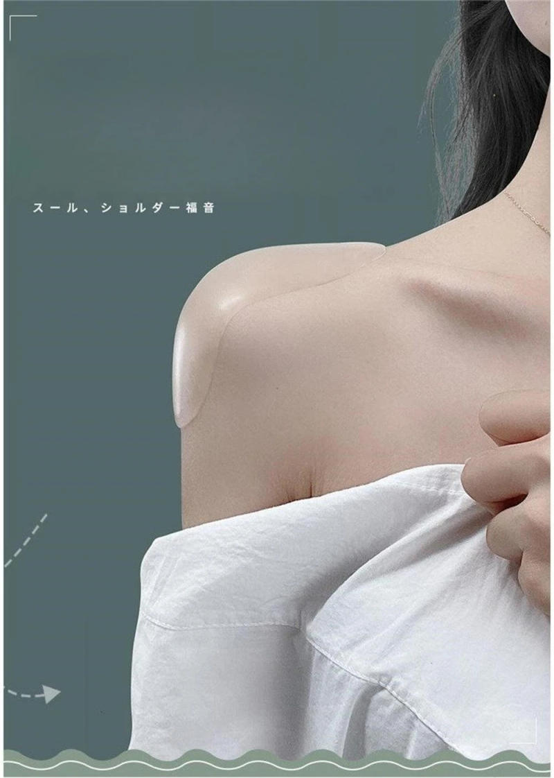 Description Picture 2 of item3D Self Adhesive Silicone Shoulder Pad Naturally Soft Breathable Anti-Slip Sponge Shoulder Push-up Pad DIY Clothes Sewing Tools