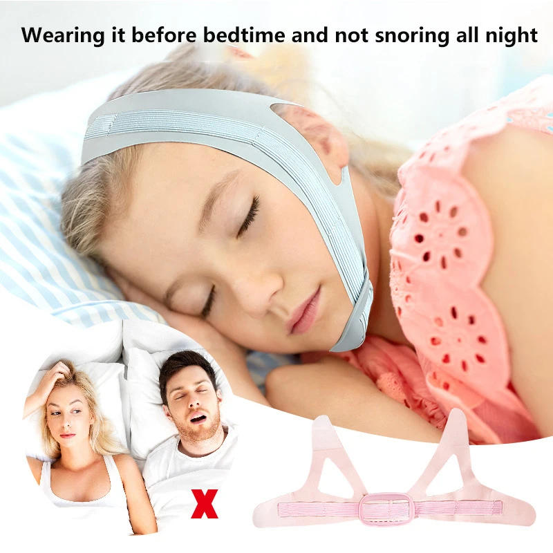 Description Picture 3 of itemAdjustable Anti Snore Chin Belt Strap For Adults Children Mouth Breathing Correction Elastic Band Improve Sleeping Care Tool