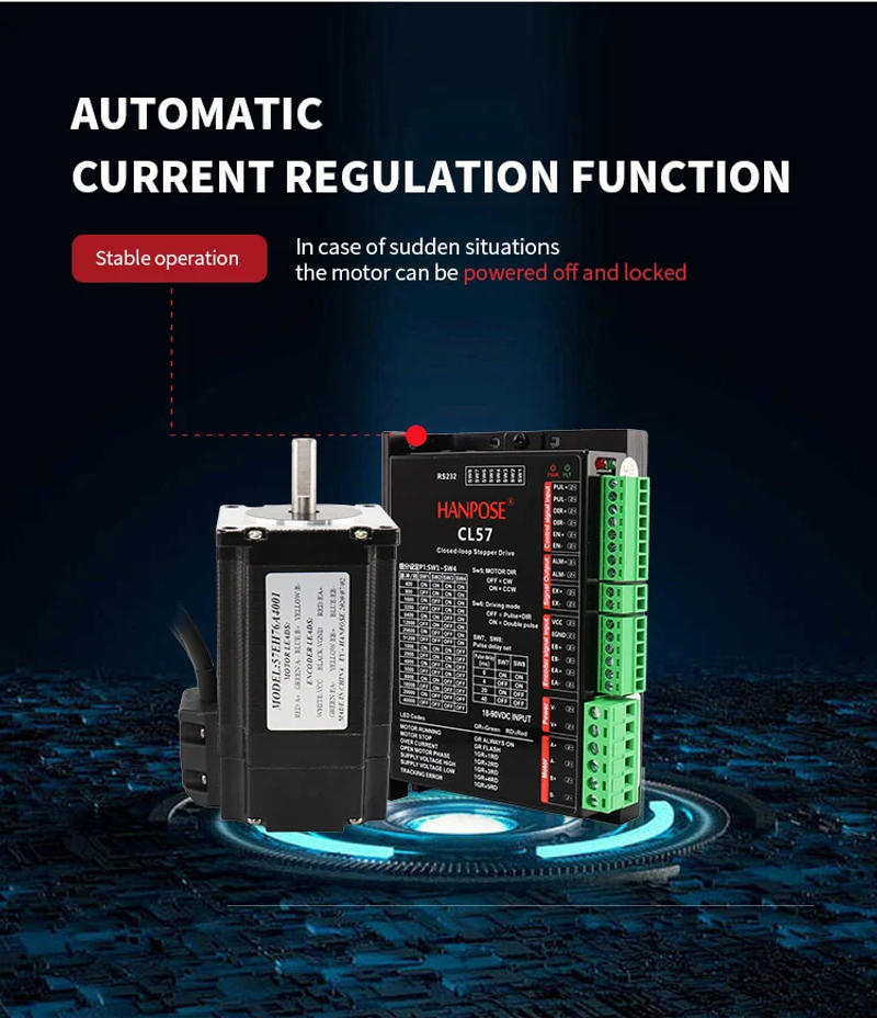Description Picture 5 of item57EH76+CL57 drive sets 4.0A 2.2N.m NEMA 23 Closed Loop moto 57CME22 DC-20-50v Servo Driver for CNC milling