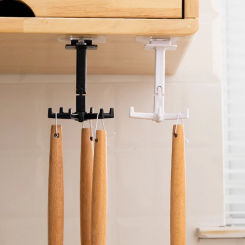 360 Degrees Rotated Kitchen Hooks with 6-Paws Multi-Purpose Self-Adhesive Wall Hanger Rack Organizer and Storage Accessories
