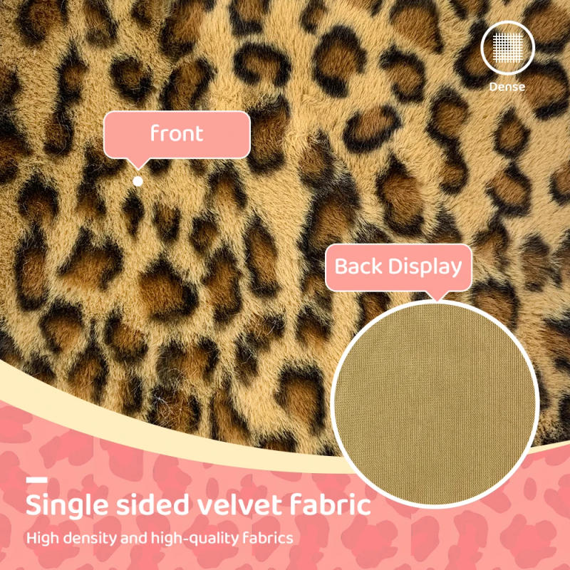 Description Picture 4 of item1mm pile Vintage Leopard Tiger Artificial Fur Fabric For Handmade Craft Clothing Bag Hair Accessories DIY Quilting Materials
