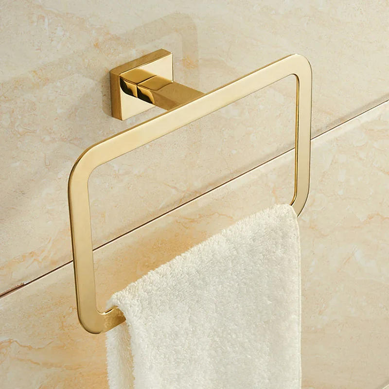 Description Picture 6 of itemGold  Plated Brass Made Towel Bar Towel Ring Toilet Paper Hold Robe Hook Bathroom Accessories Bathroom Hardware 4 Pcs Set