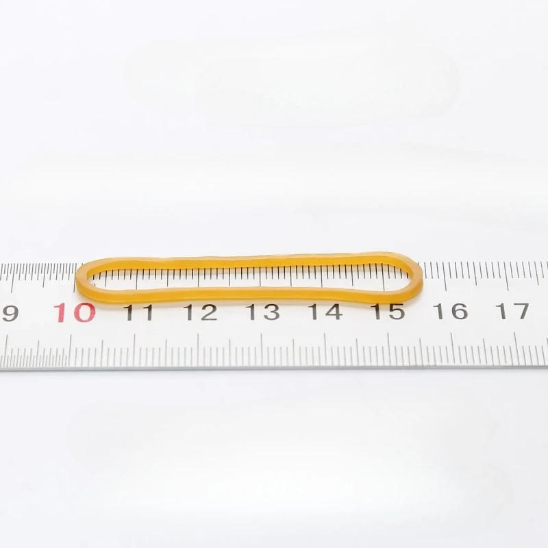 Description Picture 4 of item100PCS Transparent Yellow Elastic Rubber Bands School Office Home Industrial Ring Stretchable Paper Package Holder Rubber Band