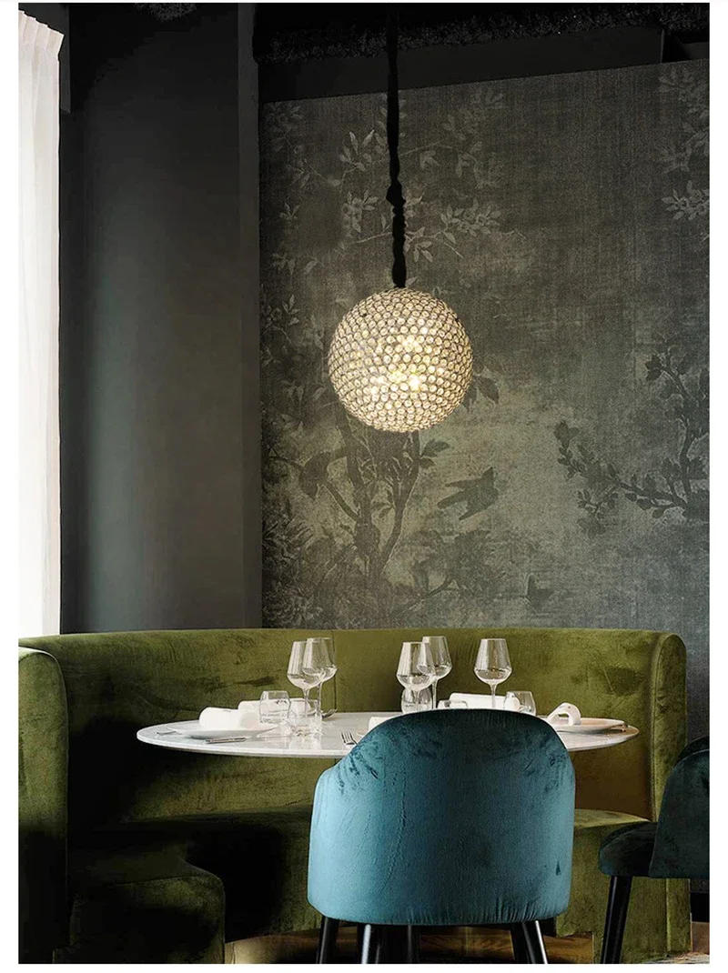 Description Picture 6 of itemNew Modern Crystal Ball Led Pendant Light Circular Chandelier Home Decoration Living Dining Room Ceiling Lamp