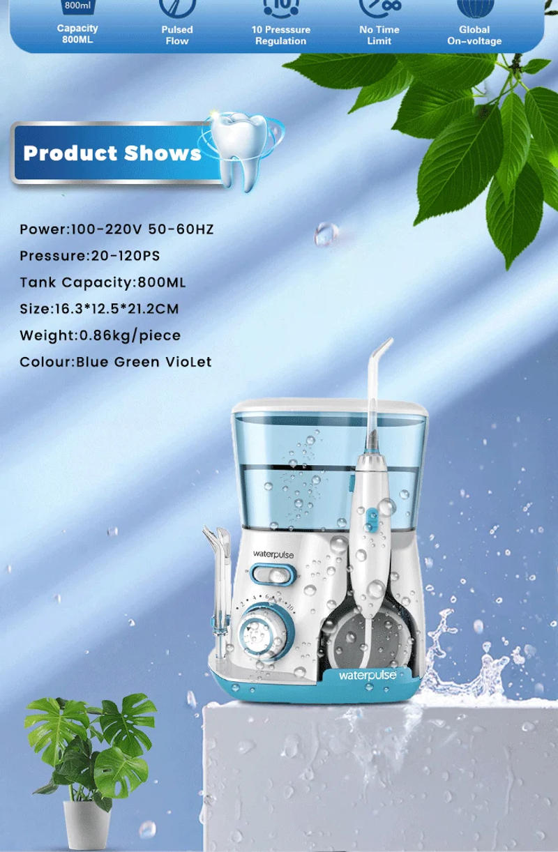 Description Picture 4 of itemWaterpulse V300G Oral Irrigator 5pcs Tips Dental Water Flosser Electric Cleaner 800ml Oral Hygiene Dental Flosser For Oral Care